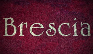 Brescia yazılı bir İtalyan şehir glitter
