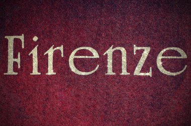 Firenze yazılı bir İtalyan şehir glitter