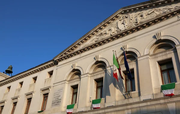 Chioggia, VE, Italy - February 11, 2018: Town hall with italian — Stock Photo, Image