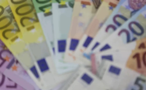 Opzettelijk onscherpe achtergrond van bankbiljetten van Europa — Stockfoto