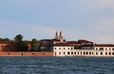 Venedik İtalya binalar San Servolo Benedi Benedictines in