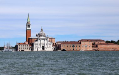 Venedik İtalya Saint George Kilisesi ve Giudecca Canal