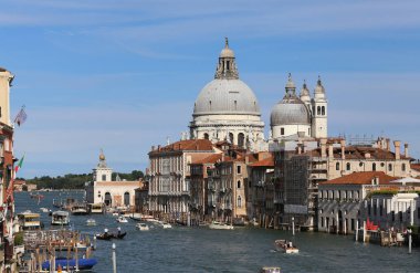 Venice, İtalya - 14 Temmuz, 2016:grand kanal ve Sa Basilica