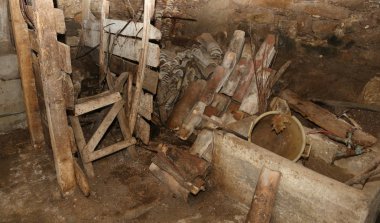 Eski bir dağ ahır iç