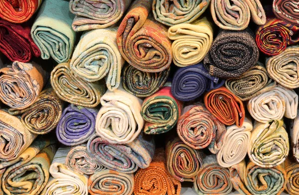 许多棉织物卷 — 图库照片