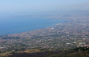 İtalya 'daki Napoli Körfezi manzarası