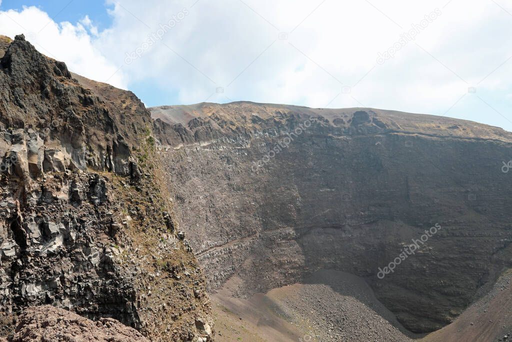 panoramic view of Vesuvian Volcano near Naples