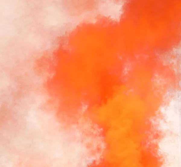 Big cloud of orange smoke — Stock Photo, Image