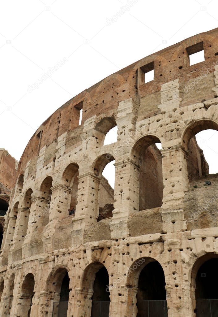 colosseum with many holes in the walls to recover the metal duri