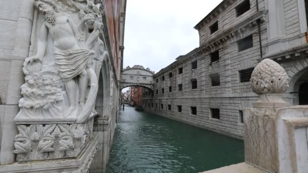 Знаменитий Міст Зігрів Який Також Називають Понте Деі Соспірі Венеція — стокове відео