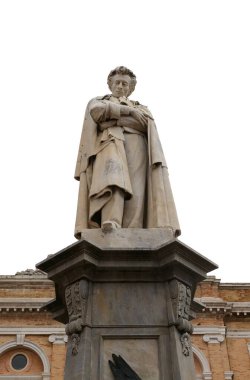 Recanati, Mc, İtalya - 2 Kasım 19: Giacomo Leopardi Heykeli