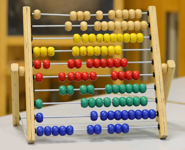Vintage wooden abacus in the classroom — ストック写真