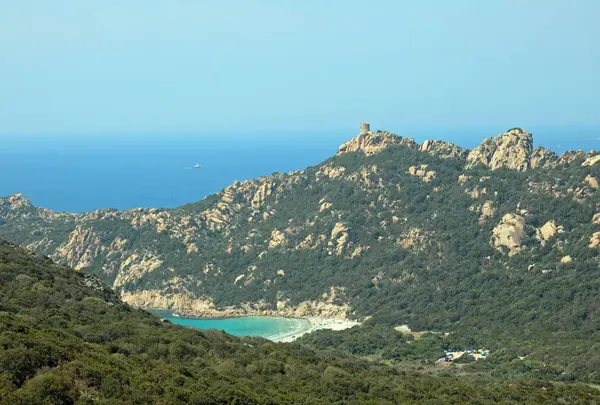 Ostrov Korsika ve Francii a Středozemní moře — Stock fotografie
