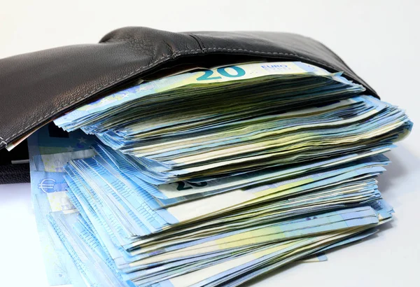 Wallet with money in Euro banknotes — Stock Photo, Image