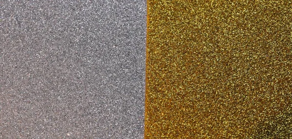 Glitter sfondo metà argento e metà goden — Foto Stock