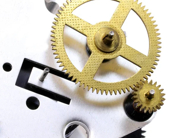 Golden Gears Mechanical Part Photographed Macro Lens — Stock Photo, Image