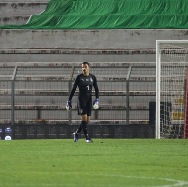 Vicenza, VI, İtalya - 15 Ekim 2018: Futbol maçı İtalya vs Tunus 21 Olsen Stadyumu'nda