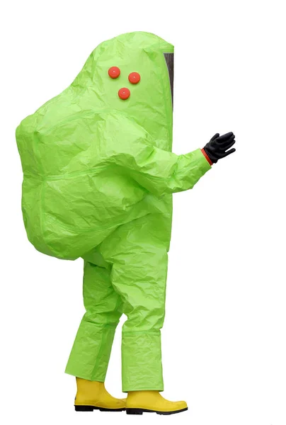 Ochranný Oblek Speciální Gumové Boty Aby Zabránilo Nákaze Viry Bakteriemi — Stock fotografie