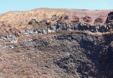 Napoli yakınlarındaki İtalya 'daki Volkan Vezüv manzarası