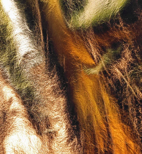 Фон Золотой Кожаной Ткани Яркими Отражениями — стоковое фото