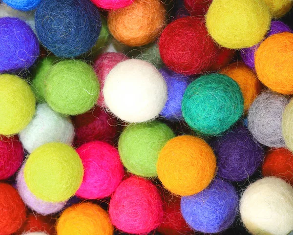 Colorful Balls Made Felt Decorations House Special Occasions — Stock Photo, Image