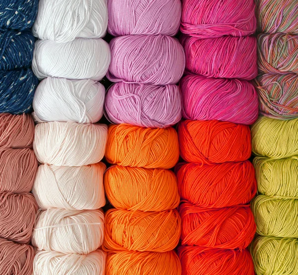 Soft Wool Balls Sale Shop Ofknitwear Items — Stock Photo, Image