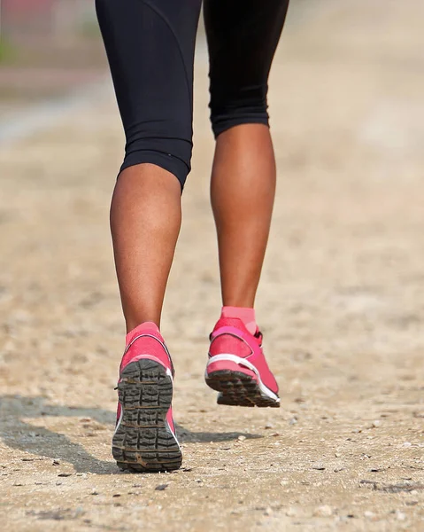 Legs African Girl Race Pink Shoes — Stock Photo, Image