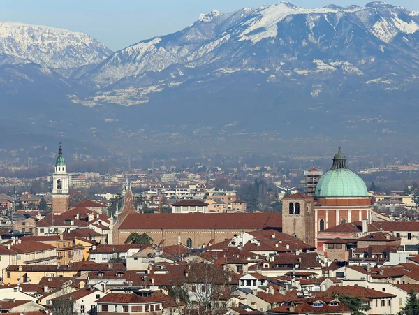 Panoramatický Pohled Katedrála Kostel Vicenza City Itálii — Stock fotografie