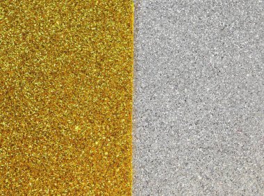 Işıl ışıl altın sarısı ve yarım gümüş arkaplan.