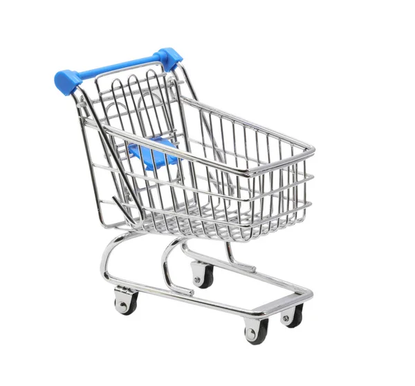 Carrito Compras Muy Pequeño Fondo Blanco — Foto de Stock