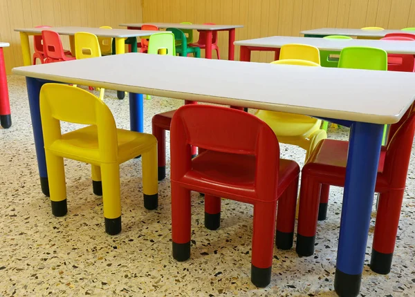 Großes Leeres Klassenzimmer Ohne Kinder Wegen Krankheit — Stockfoto