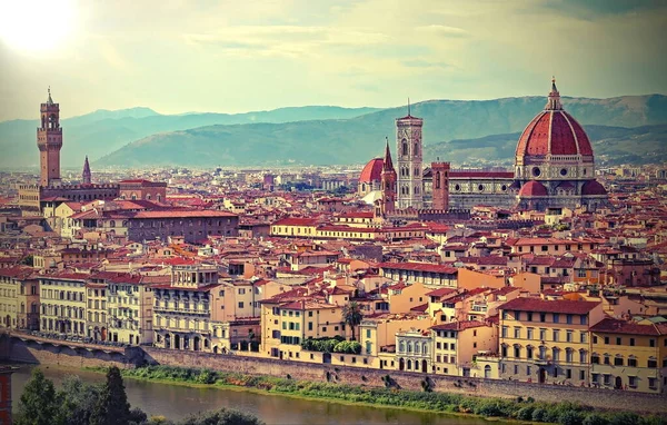 Ville Florence Dans Région Toscane Italie Dôme Cathédrale Avec Effet — Photo