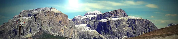 Mountainous Panorama Italian Alps Summer Antiqued Effect — Stock Photo, Image