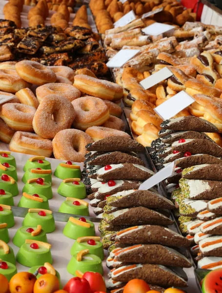 Many Sweets Pastries Sale Patisserie — Stock Photo, Image