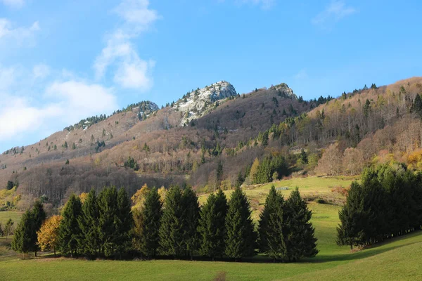 Hermoso Panorama Alpino Con Alta Montaña Llamada Spitz Norte Italia —  Fotos de Stock