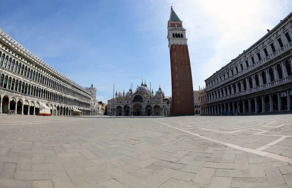 Piazza San Marco Vuota Venezia Senza Persone Causa Del Blocco — Foto Stock