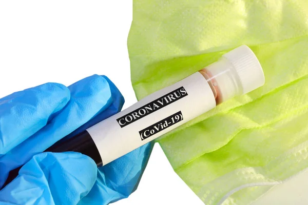 Blutprobe Reagenzglas Zur Überprüfung Des Serologischen Tests Auf Coronavirus Und — Stockfoto