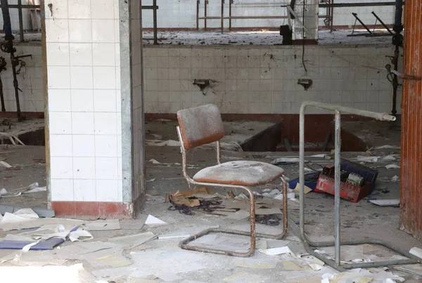 Interior Abandonado Una Antigua Fábrica Cerrada Debido Crisis Económica — Foto de Stock