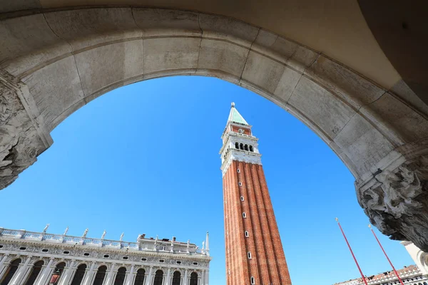 Torre Sino São Marcos Veneza Arco Palácio Dos Doges Como — Fotografia de Stock