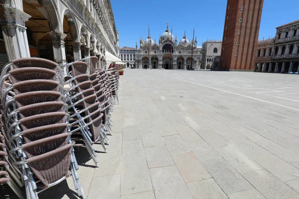 Plaza Principal Vacía Venecia Durante Cierre Causado Por Virus Corona —  Fotos de Stock