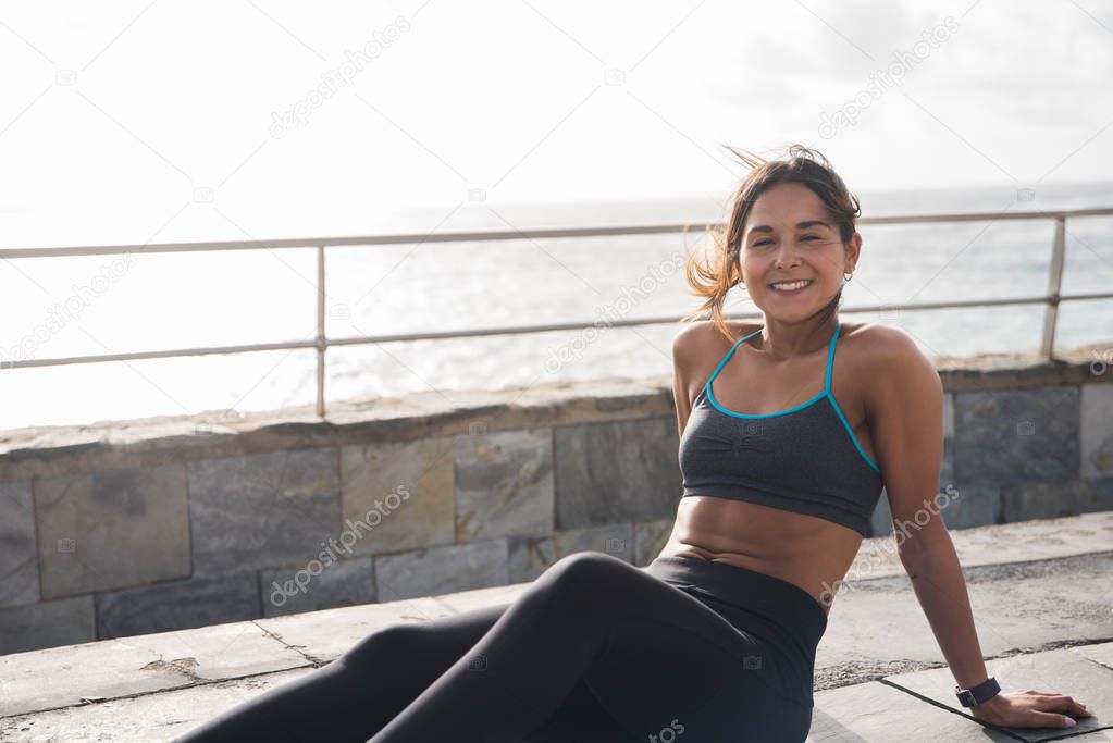 gorgeous young woman in active wear
