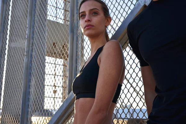 Close up of a woman looking into the distance — Stock Photo, Image