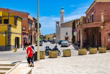 Yaşamın Müfettiş Montalbano Punta Secca içinde evinin yanındaki bakış. Sicilya