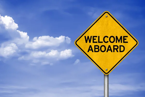 Welcome Aboard - yol işareti konsepti
