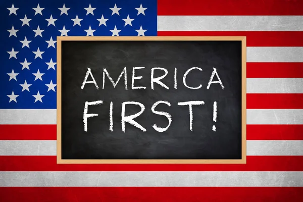 America First Message Tableau Noir — Photo