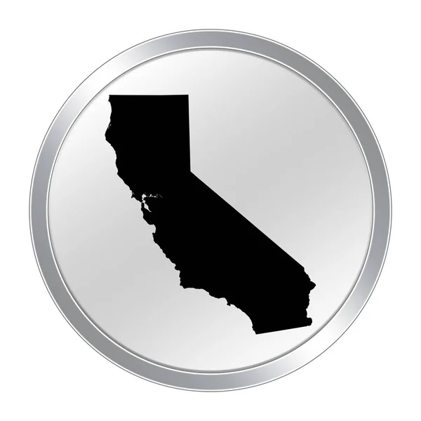 Californië Kaart Knop Illustratie — Stockfoto