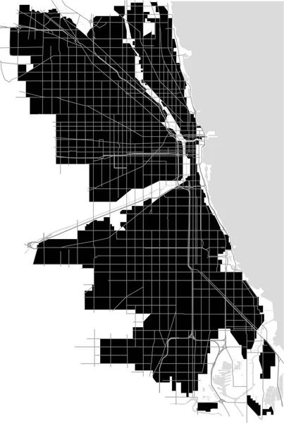 Karte der Stadt Chicago, USA — Stockvektor