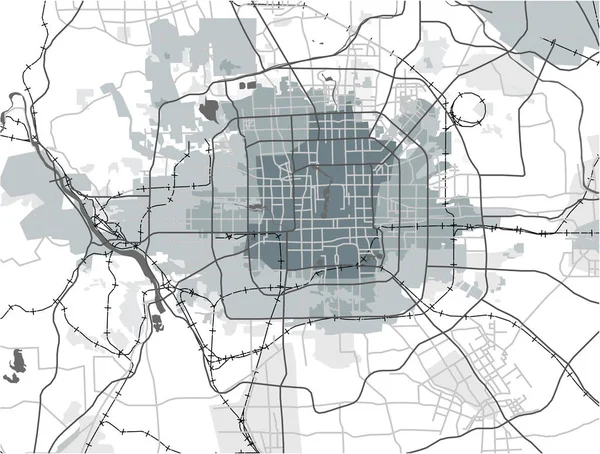 북경, 중국의 도시 지도 — 스톡 벡터