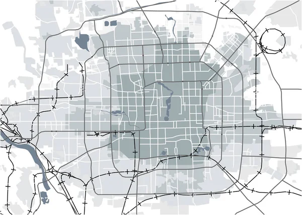 Mapa de la ciudad de Pekín, China — Archivo Imágenes Vectoriales