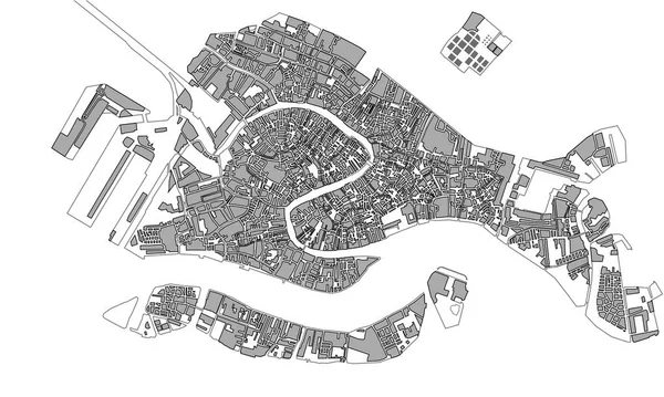 Karte der Stadt Venedig, Italien — Stockvektor